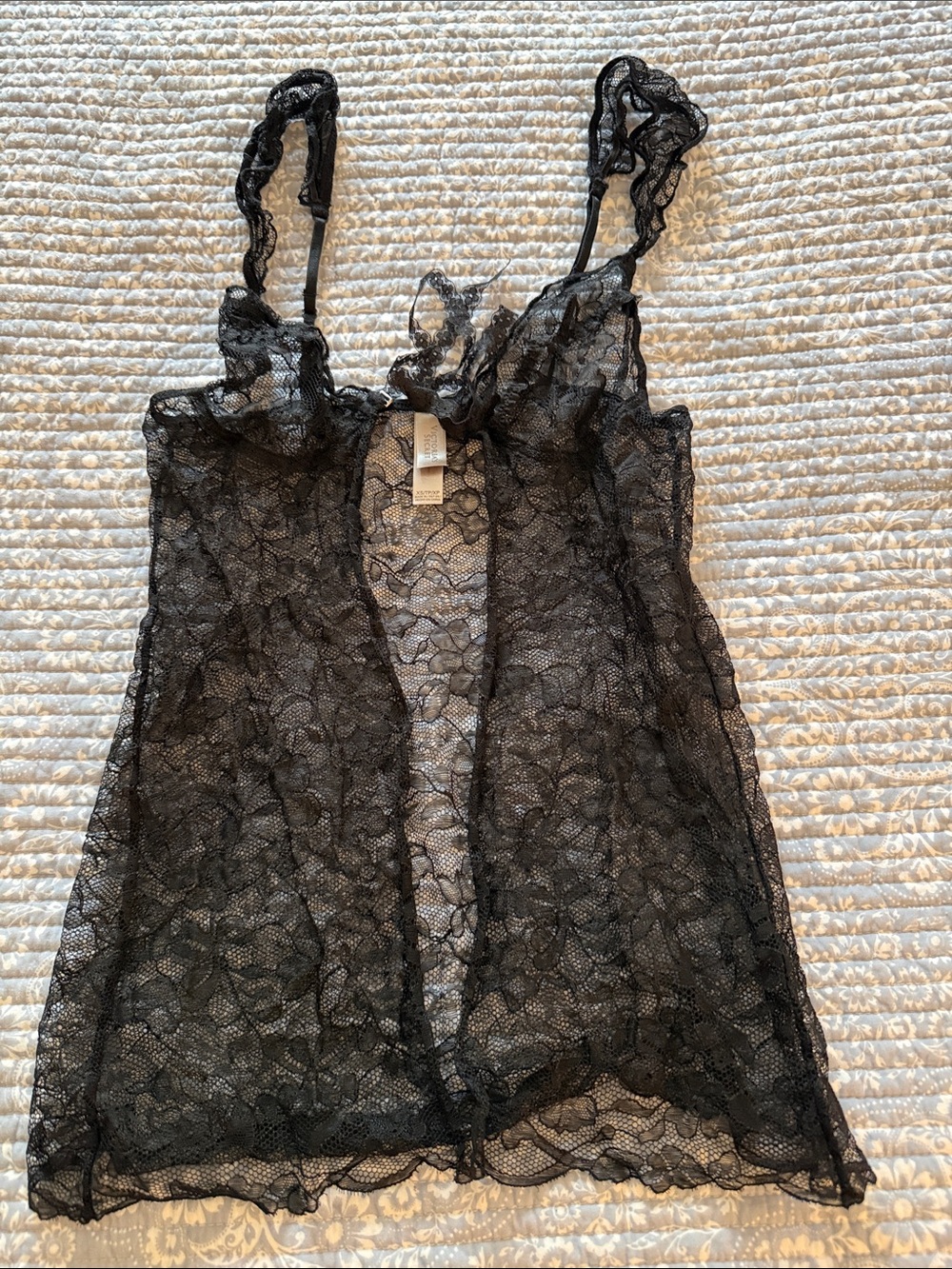 Sheer Black Lace Chemise Nightdress - Elegant Women's Intimates